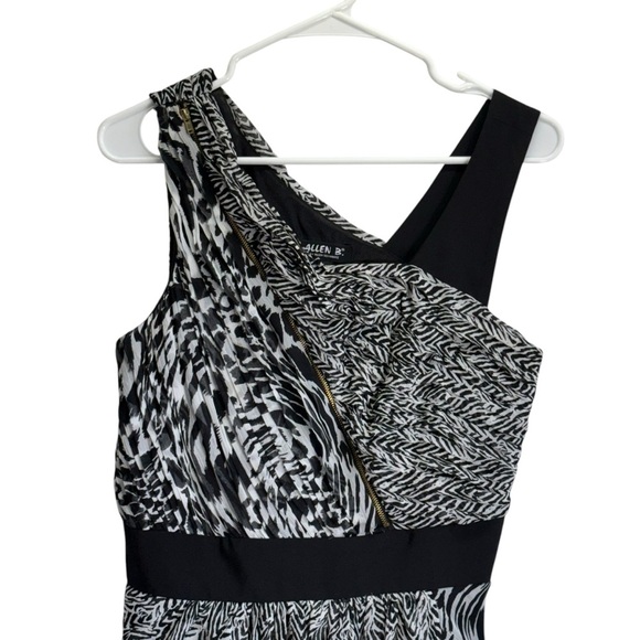 Allen B Schwartz Asymmetrical Black and White Dress. Size 6 - Picture 2 of 16